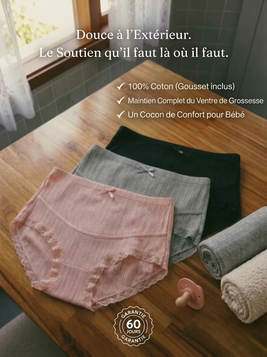 Culotte de Grossesse "Coton Bulle" – Taille Haute & Confort Absolu