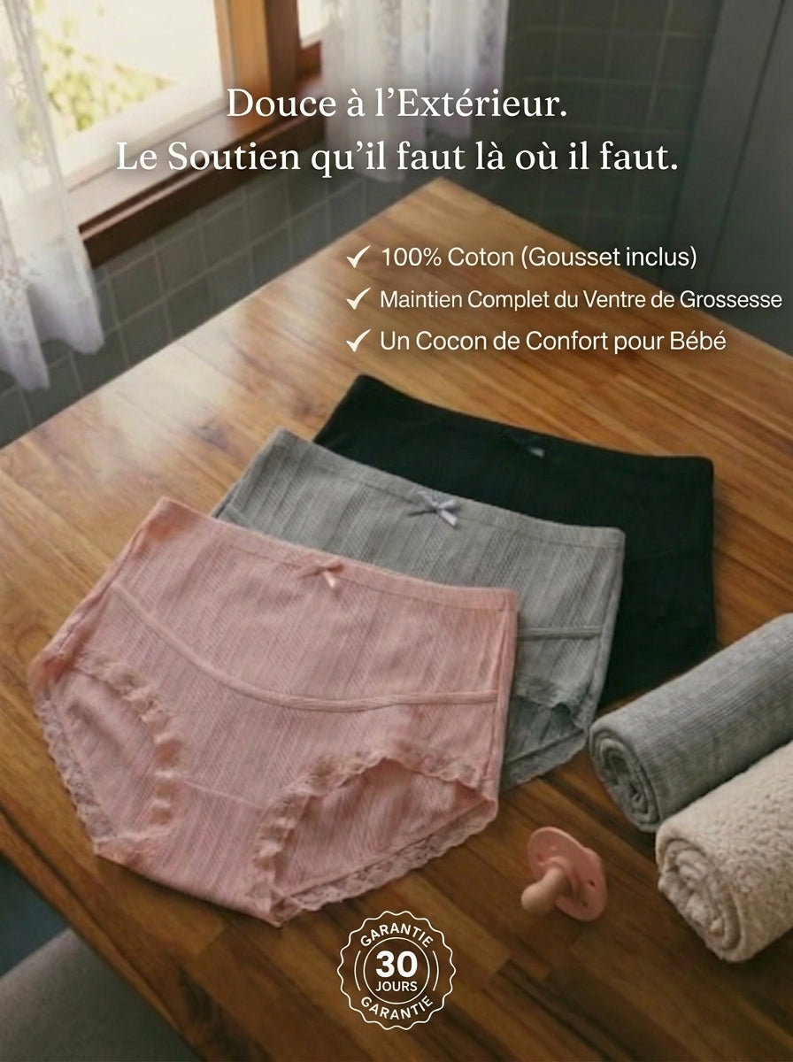 Culotte de Grossesse "Coton Bulle" – Taille Haute & Confort Absolu