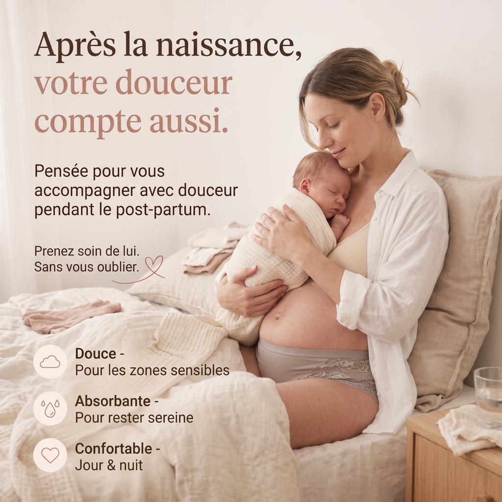 Culotte Pré & Post-Partum "Coton Sereine" – Protection Invisible & Esprit Léger